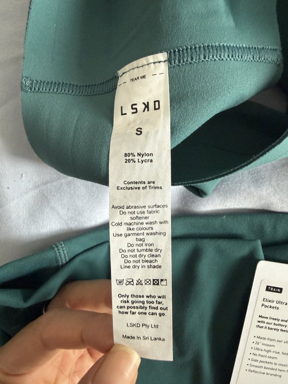 LSKD Set: Elixir Pocket Leggings S NWT + Bend & FLX Plunge Bra XS Teal - Picture 6 of 11